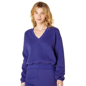 NWT BEYOND YOGA Solid Dropped Shoulder Sweater Blue Small